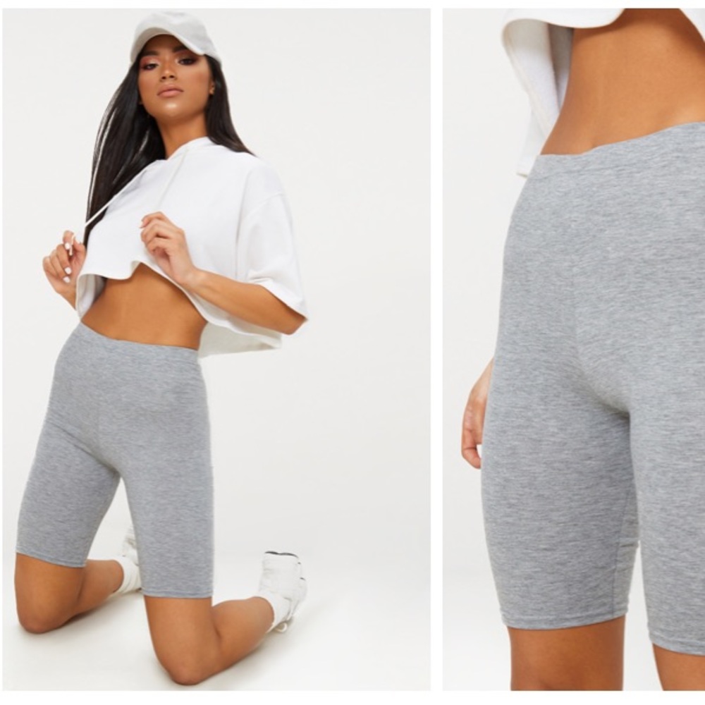 Pretty Little Thing gray biker shorts